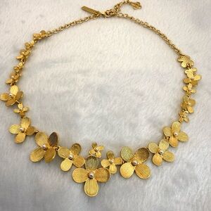 Oscar de la Renta Gold Floral Necklace